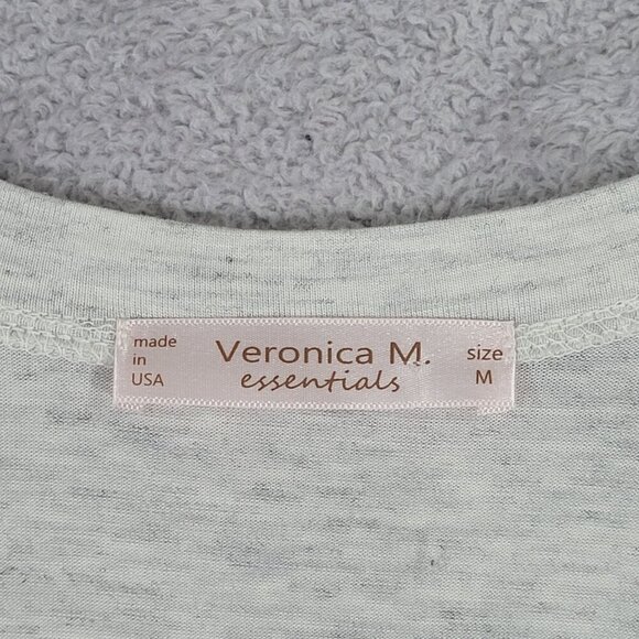 Veronica M. Essentials Womens V-Neck Front Tee Medium Heather Gray Soft & Comfy - Picture 4 of 5